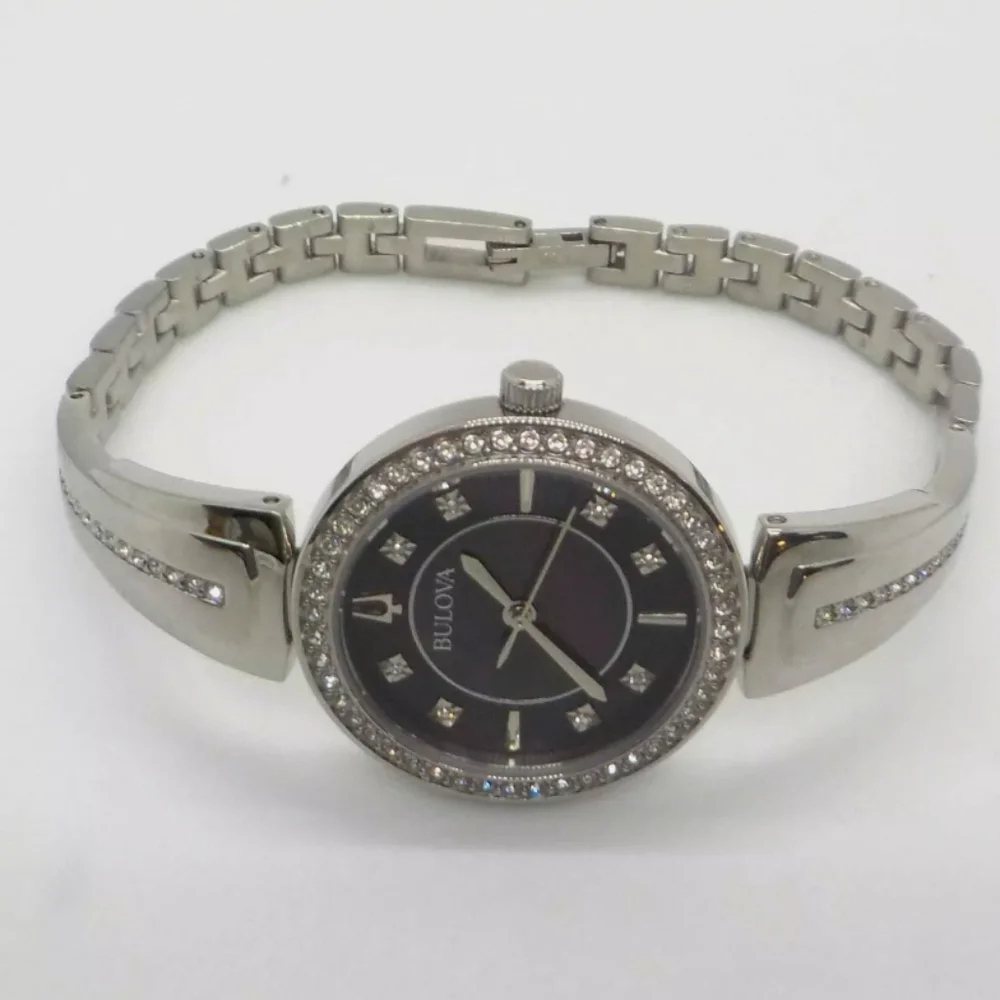 **SOLD** Bulova Women's 96X152 Dress Crystal Silver Watch - Picture 5 of 9